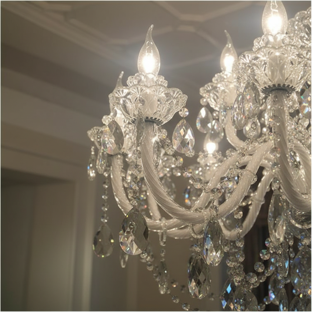 Empress 12-Arm K9 Crystal Chandelier Angle 3
