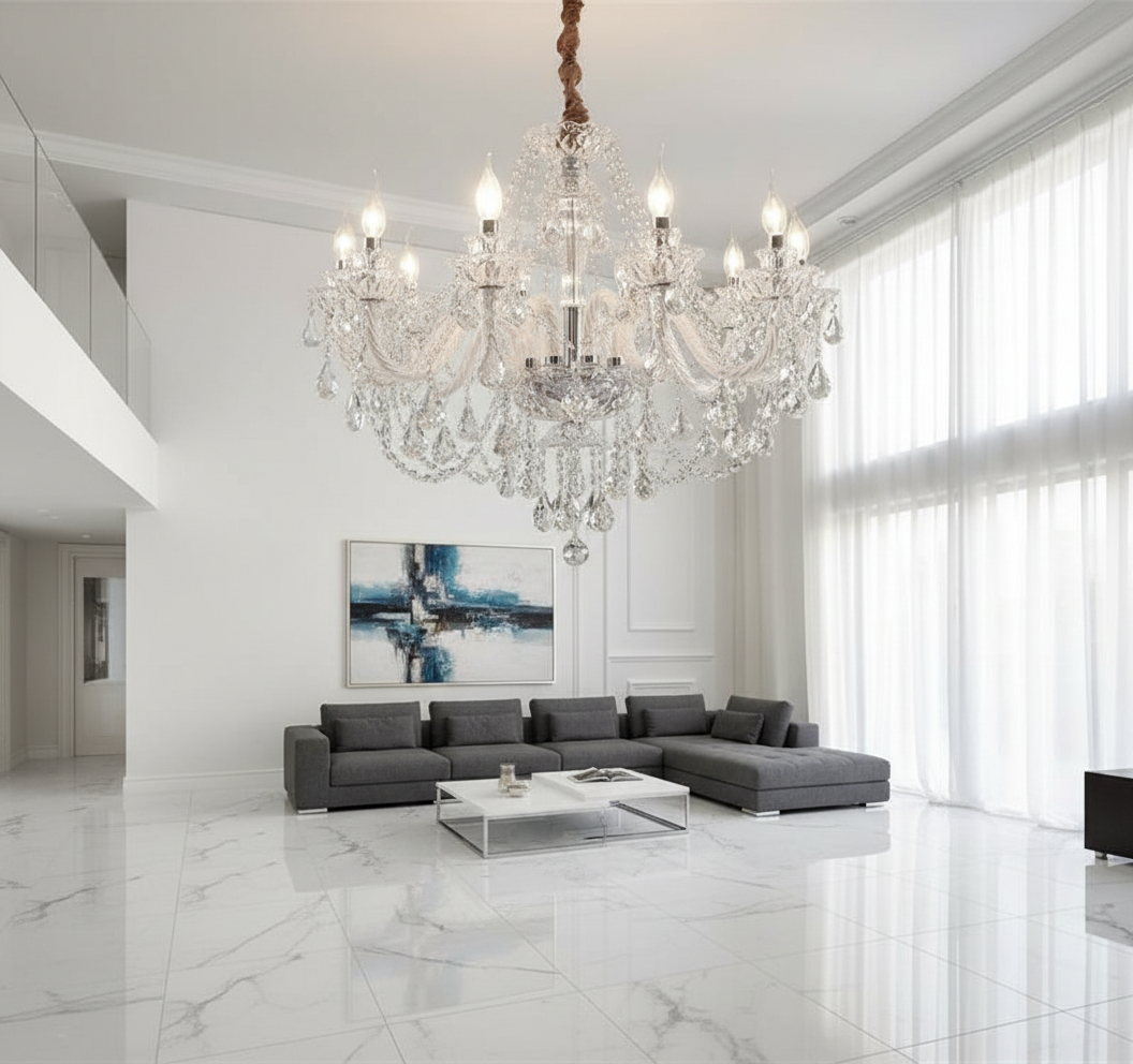 Empress 12-Arm Two-Tier K9 Crystal Chandelier Primary Perspective