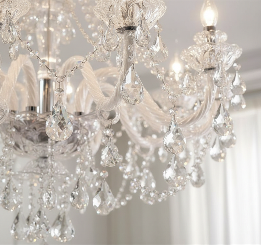 Empress 12-Arm Two-Tier K9 Crystal Chandelier Angle 3