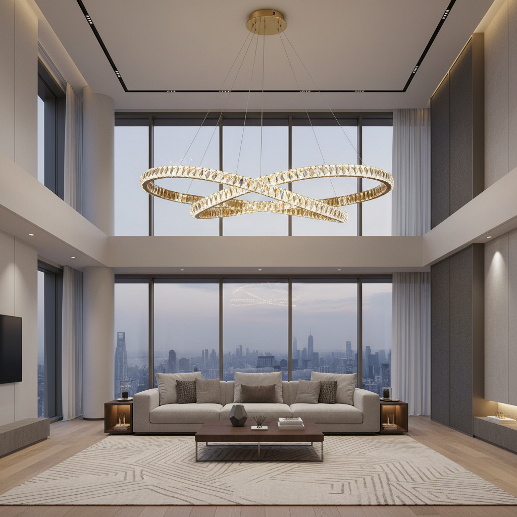 Eternity Twist 90cm K9 Crystal Chandelier Primary Perspective