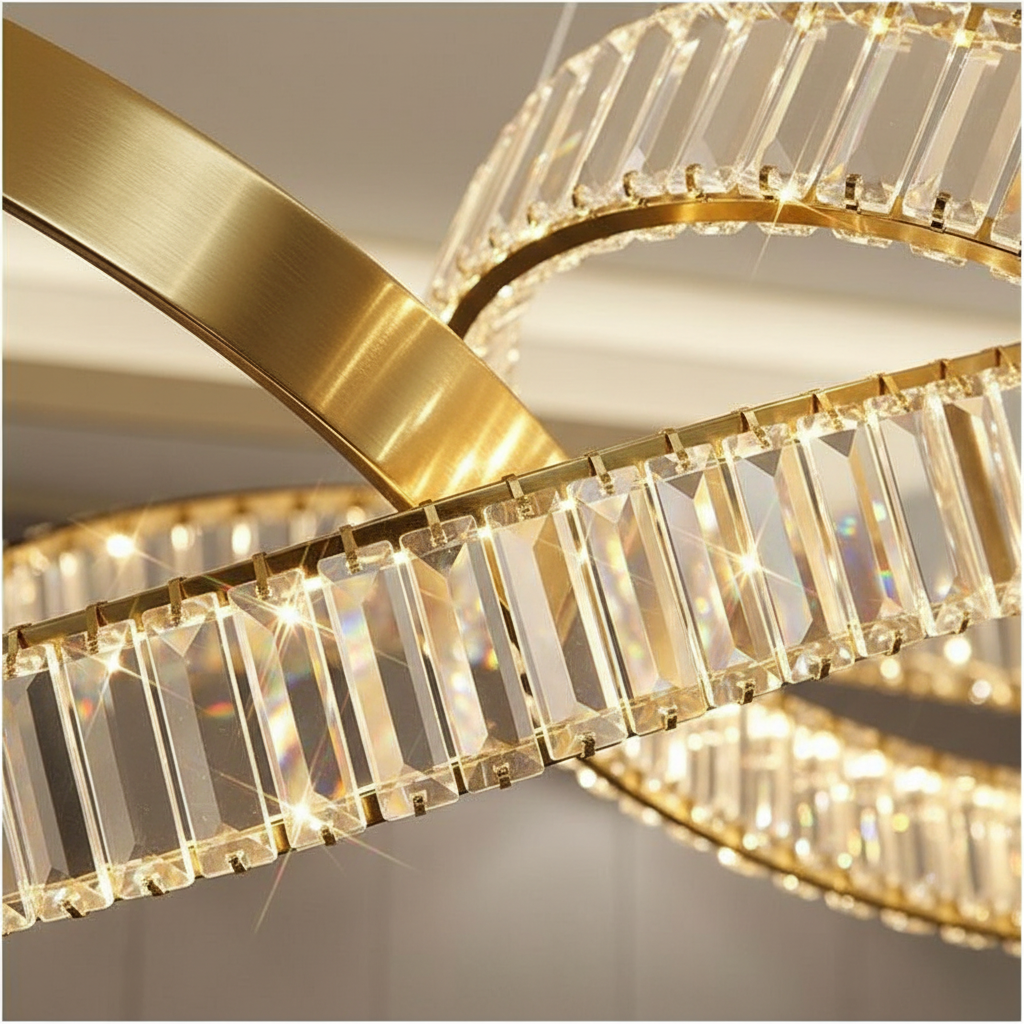 Eternity Twist 90cm K9 Crystal Chandelier Angle 3