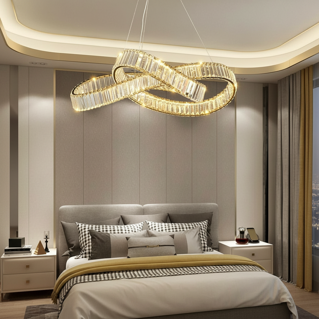 Eternity Twist 90cm K9 Crystal Chandelier Detail Perspective
