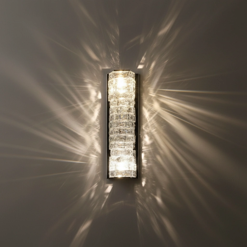 Glacier Ice Block 55cm Crystal Wall Sconce Angle 2