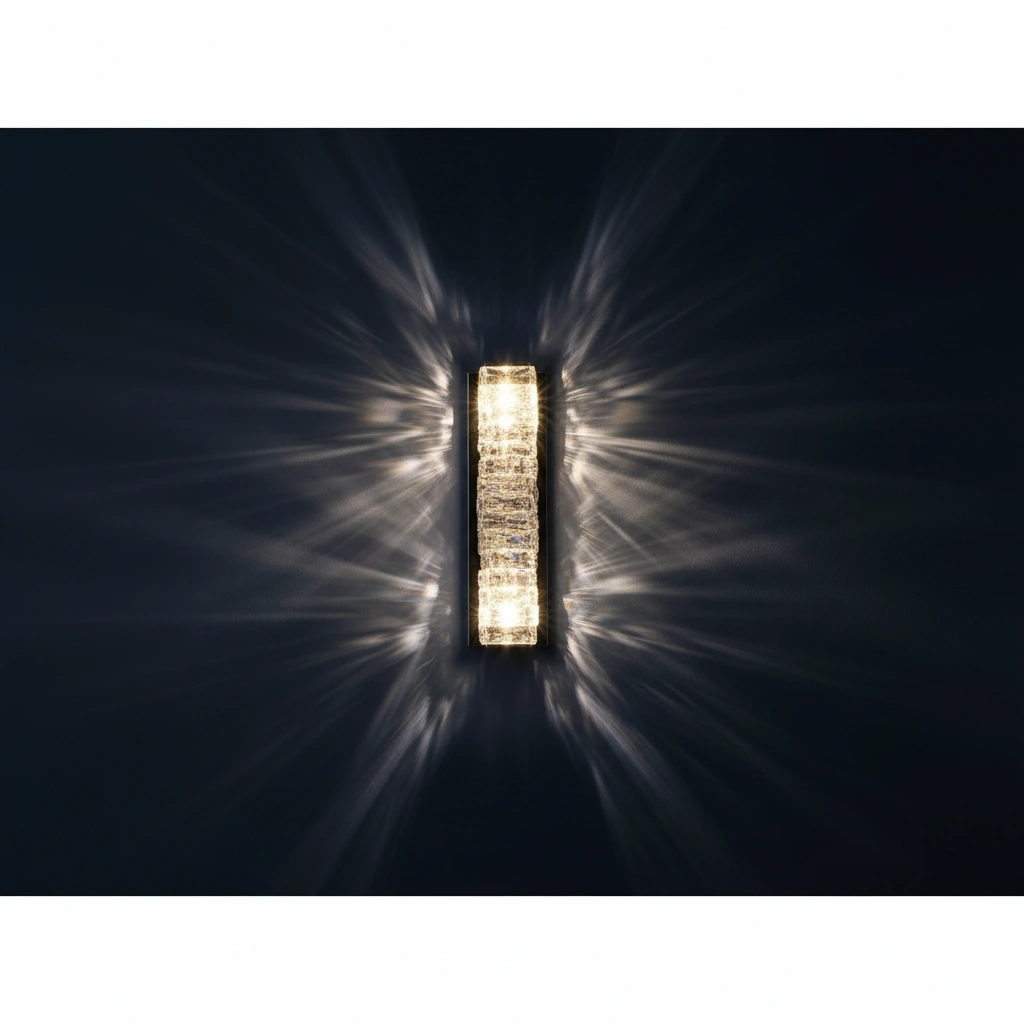 Glacier Ice Block 55cm Crystal Wall Sconce Angle 4