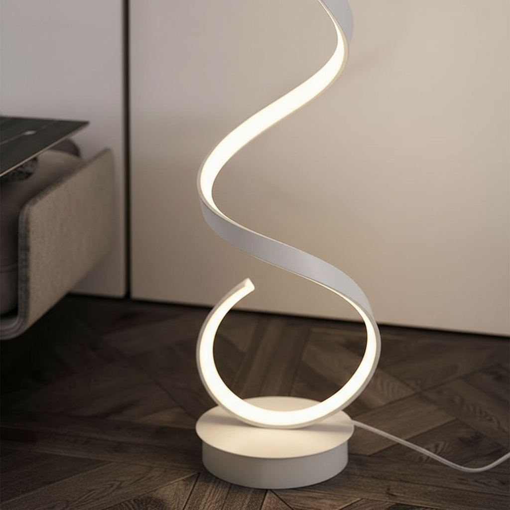 Helios 1500 Sculptural Spiral LED Floor Lamp Angle 3