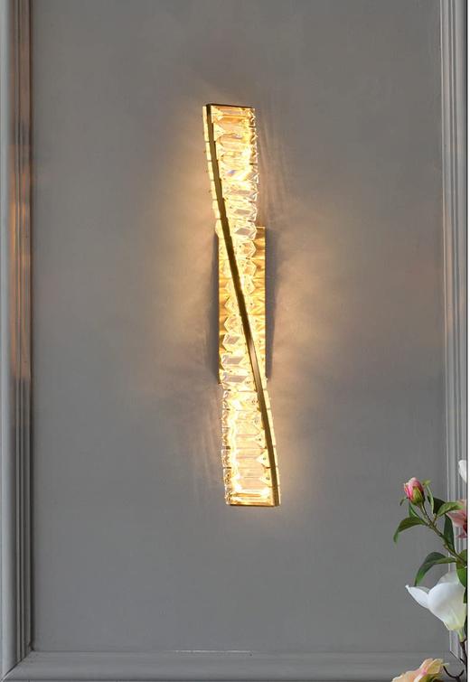 Helios 50cm Twisted K9 Crystal Wall Sconce