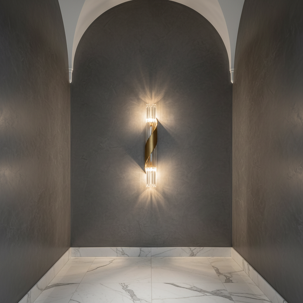 Helios 50cm Twisted K9 Crystal Wall Sconce Angle 2