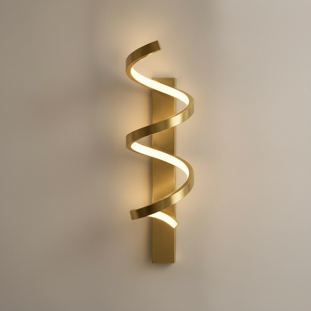 Helios Sculptural Spiral LED Wall Sconce Angle 2