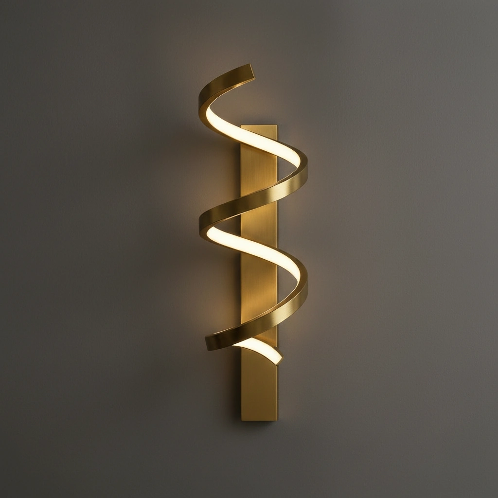 Helios Sculptural Spiral LED Wall Sconce Angle 3