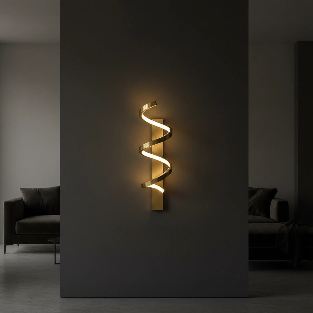 Helios Sculptural Spiral LED Wall Sconce Angle 4