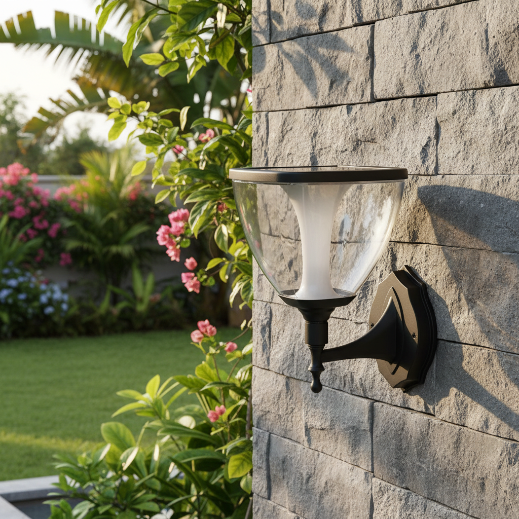 Helios Solar Garden Wall Sconce Primary Perspective