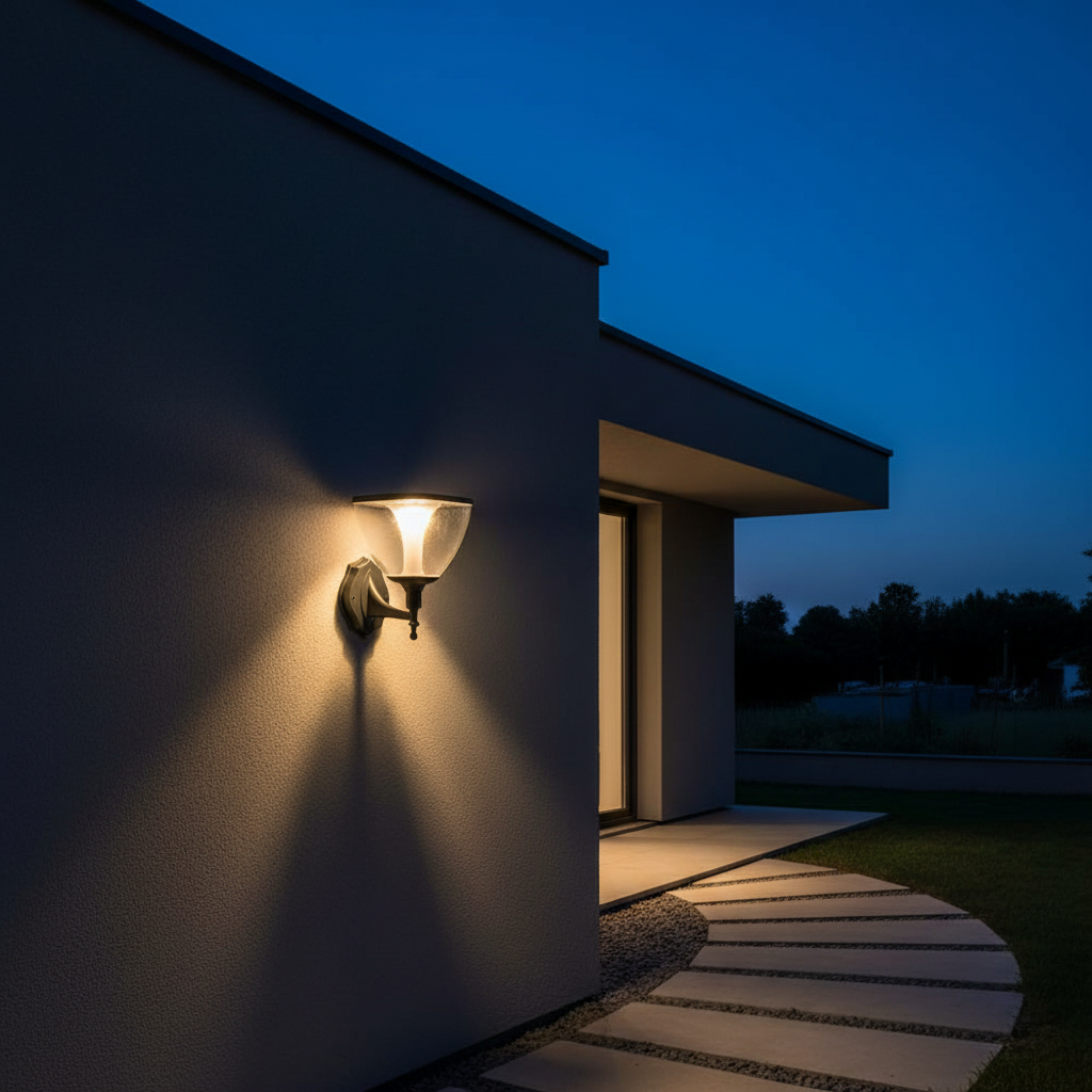Helios Solar Garden Wall Sconce Detail Perspective