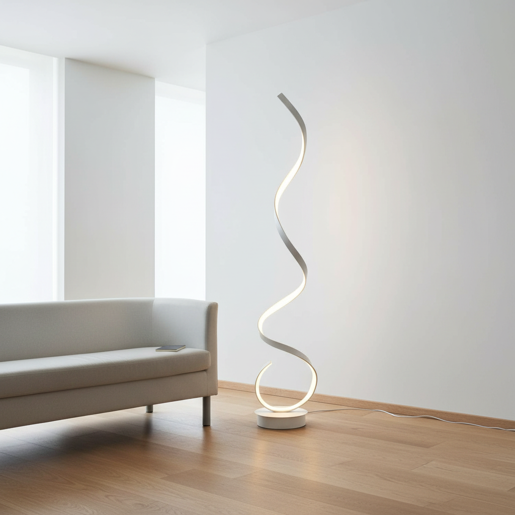 Helix 125cm Spiral LED Floor Lamp Angle 2