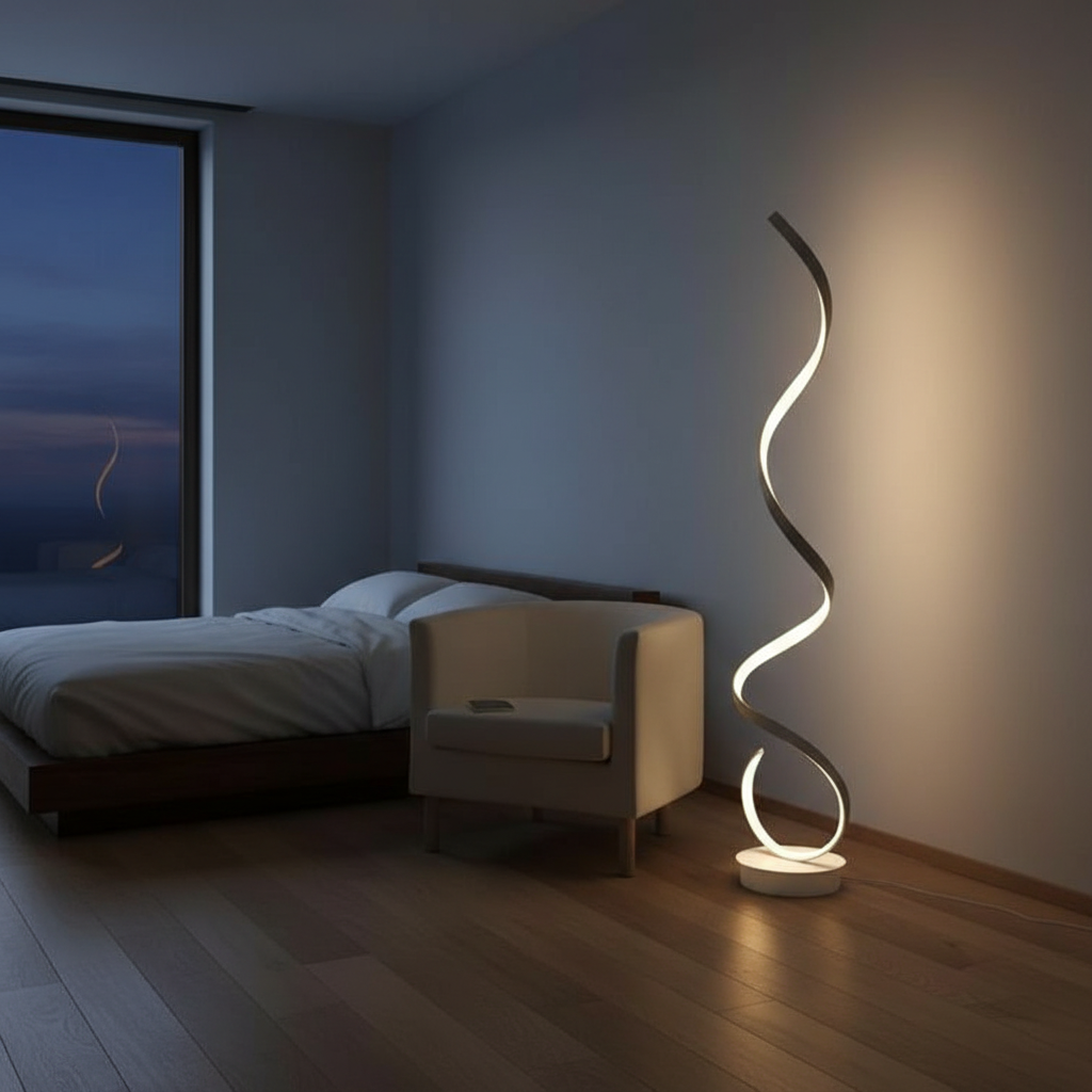 Helix 125cm Spiral LED Floor Lamp Angle 4