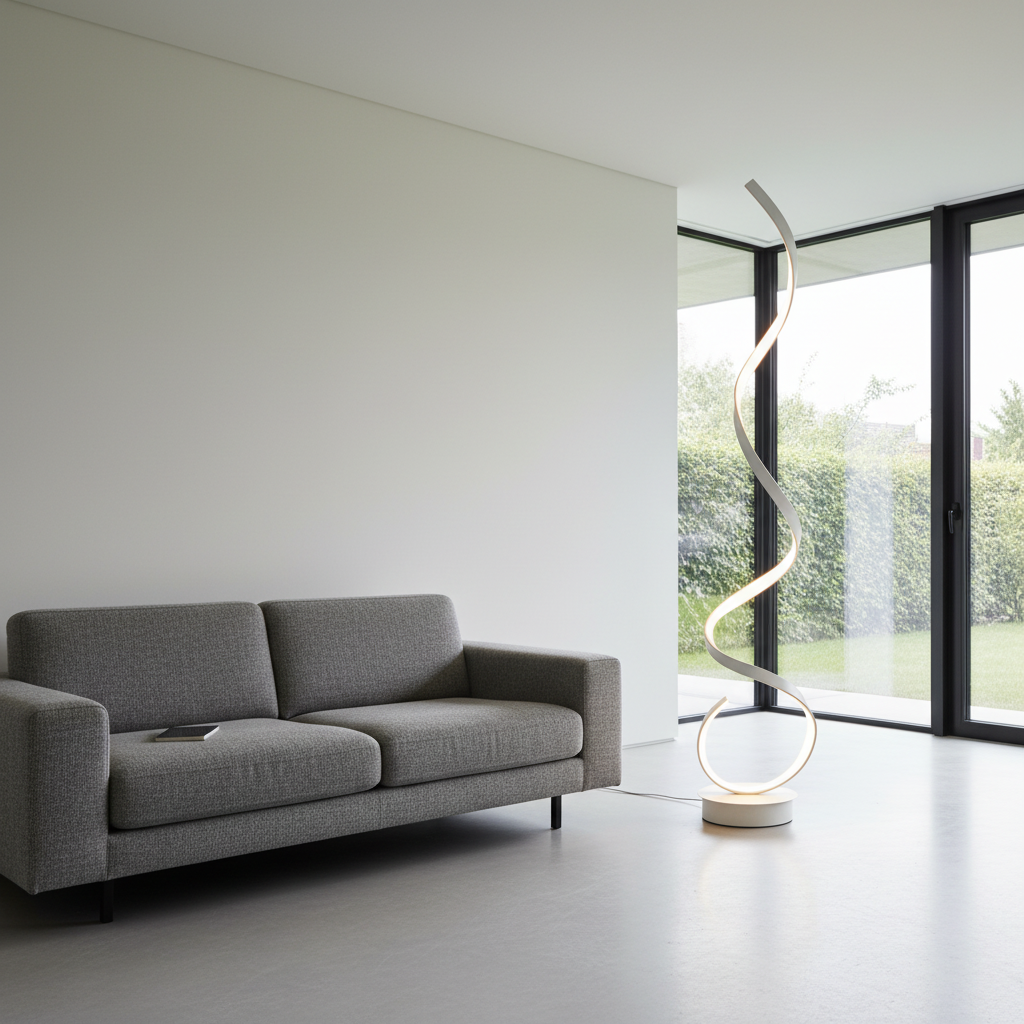 Helix 1.3m Sculptural LED Floor Lamp Angle 2