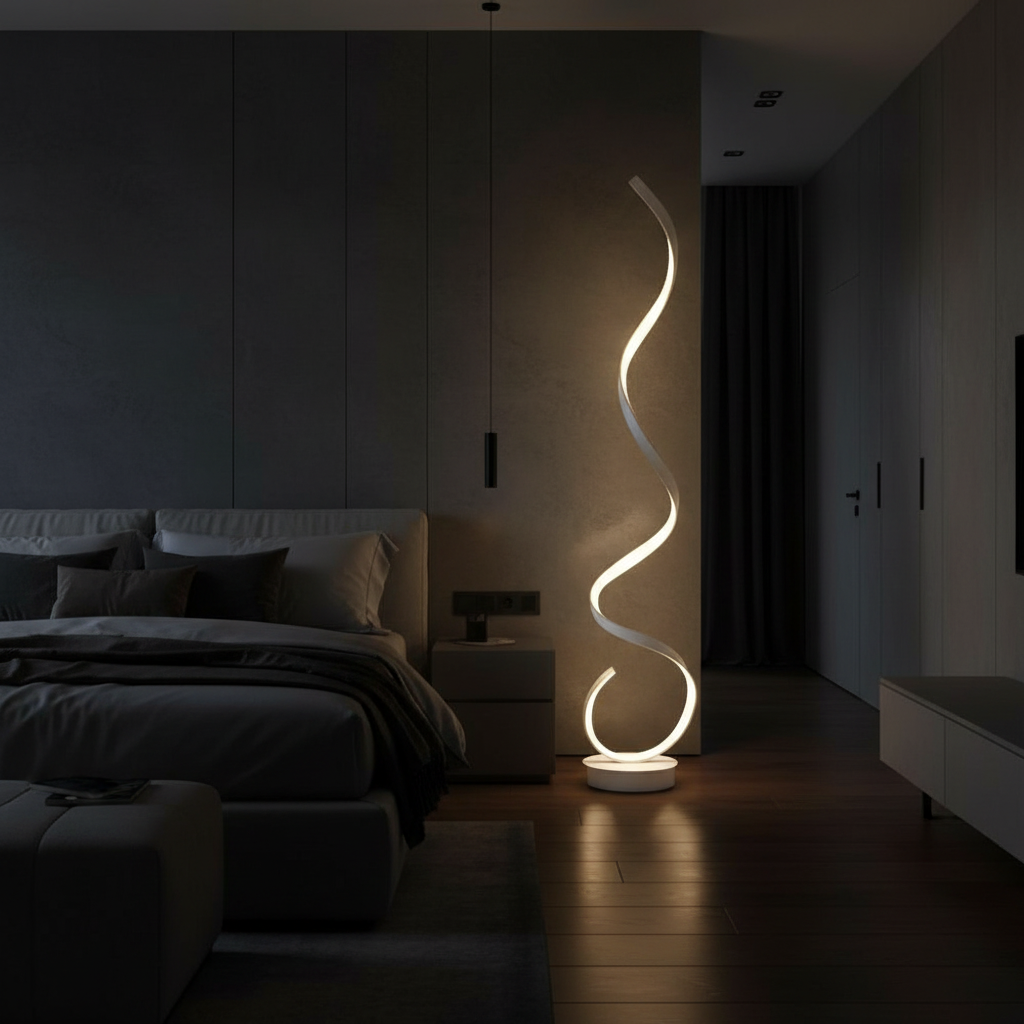 Helix 1.3m Sculptural LED Floor Lamp Angle 4
