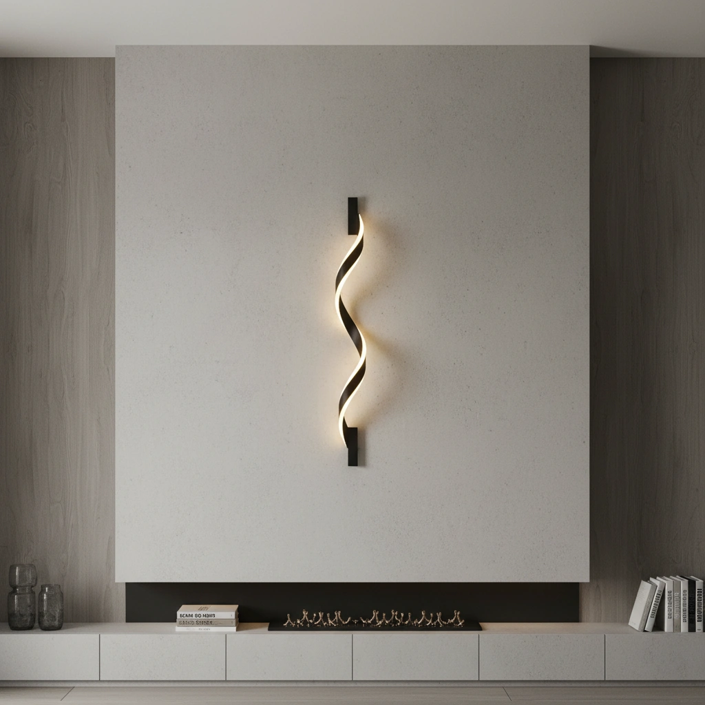 Helix 50cm Sculptural LED Wall Sconce Angle 2