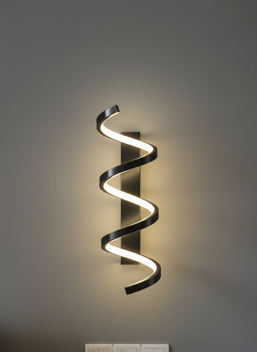 Helix 50cm Sculptural LED Wall Sconce Angle 3