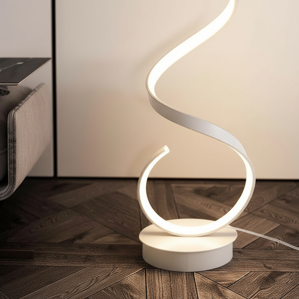 Helixia Sculptural LED Floor Lamp Angle 3