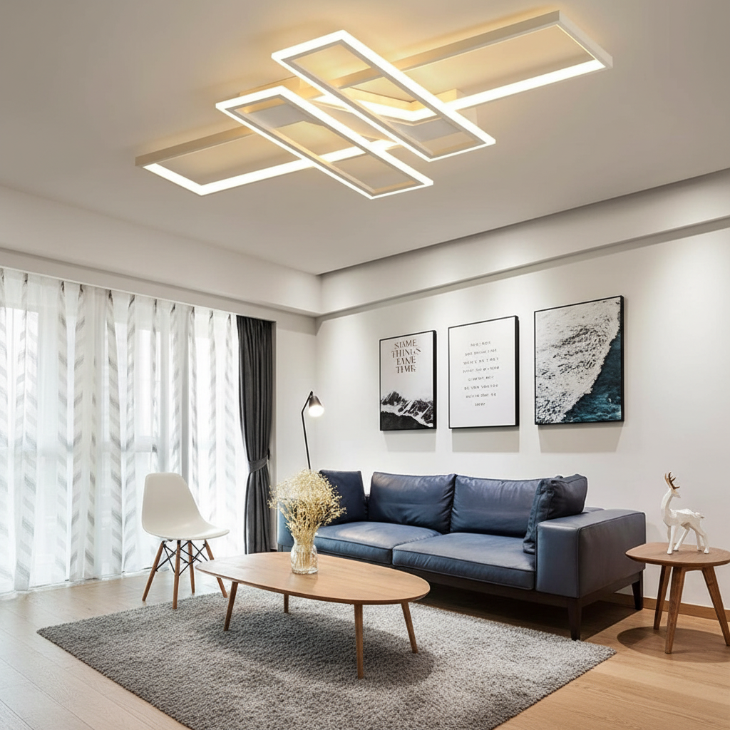 Interlace 110cm Geometric LED Ceiling Luminaire Angle 2