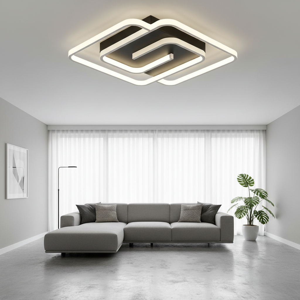 Labyrinth 50cm Square LED Ceiling Light Primary Perspective