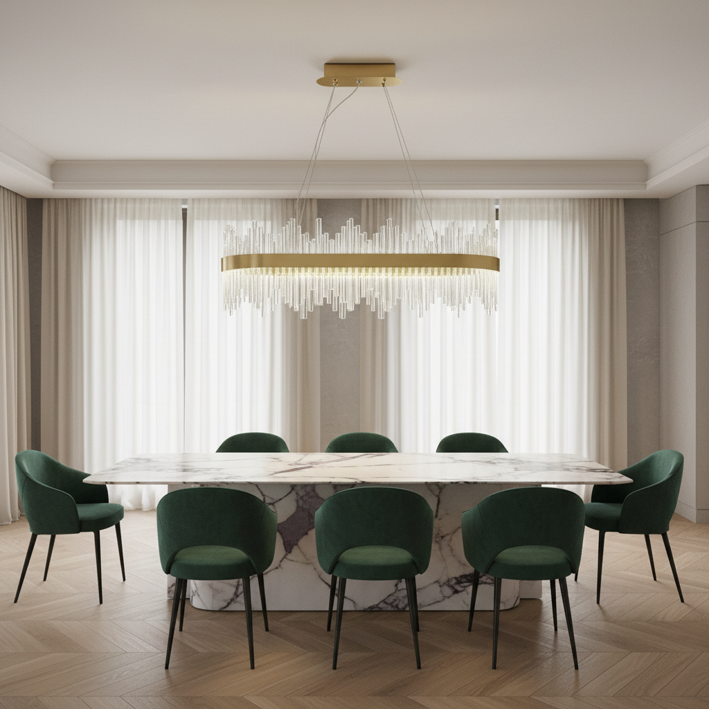 Manhattan 120cm Linear K9 Crystal Chandelier Angle 2