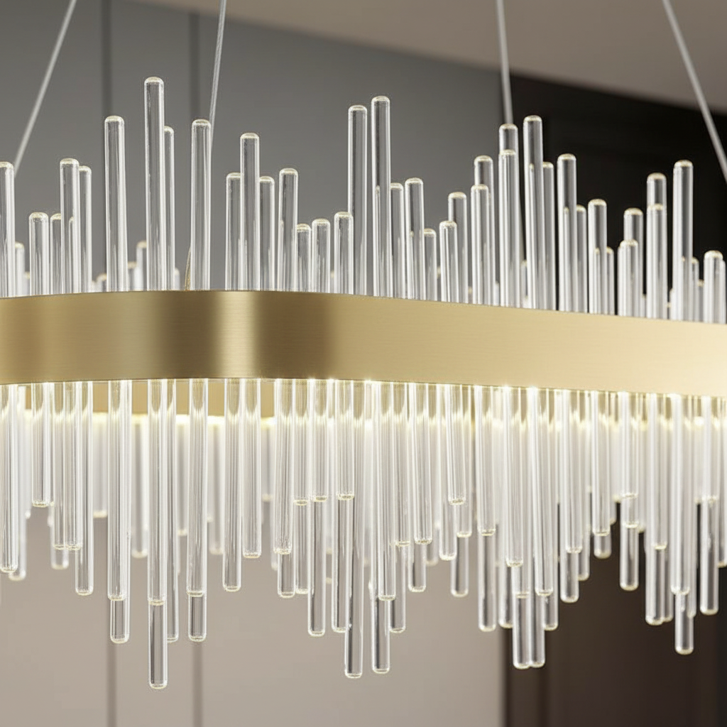 Manhattan 120cm Linear K9 Crystal Chandelier Angle 3
