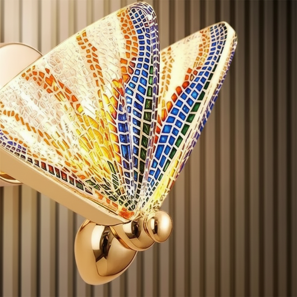 Mariposa Mosaic Butterfly Wall Sconce Angle 3