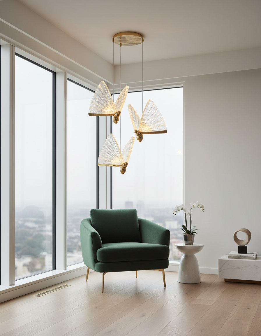 Mariposa Sculptural LED Pendant Angle 2