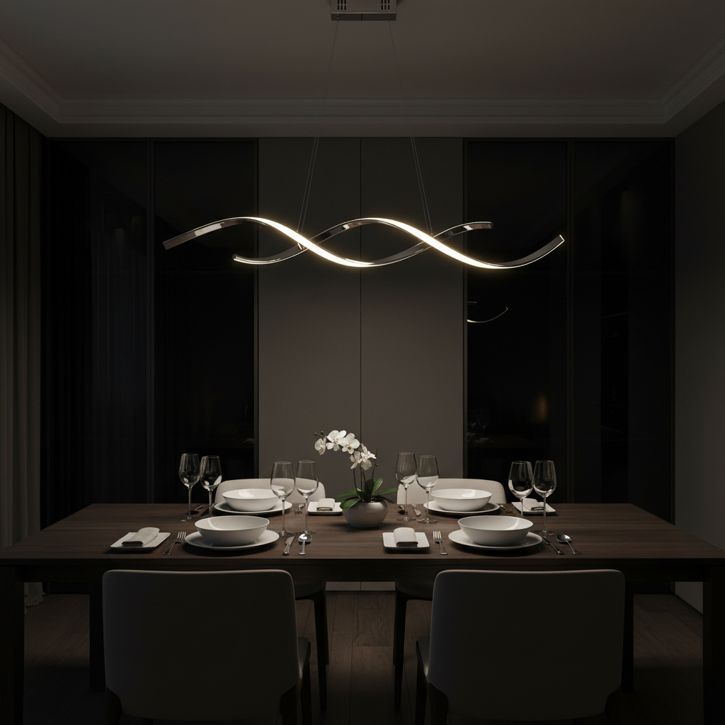 Onda 120cm Waveform LED Pendant Detail Perspective