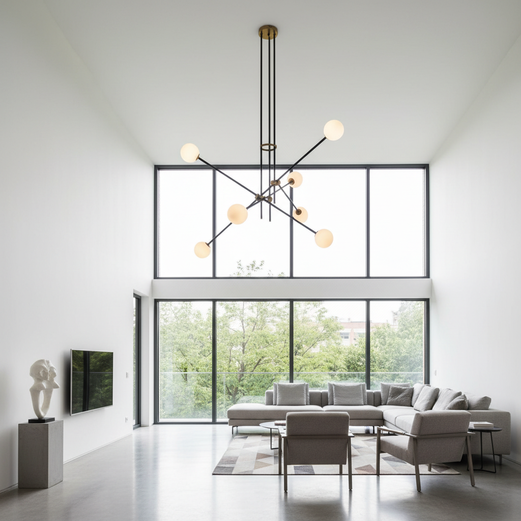 Orion 6-Arm Sputnik Chandelier Angle 2