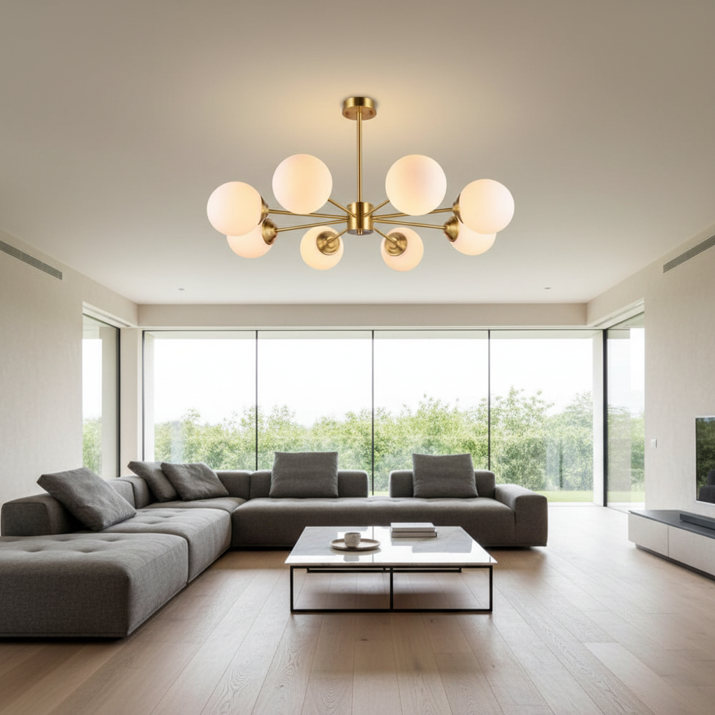 Orion 8-Globe Mid-Century Chandelier Primary Perspective