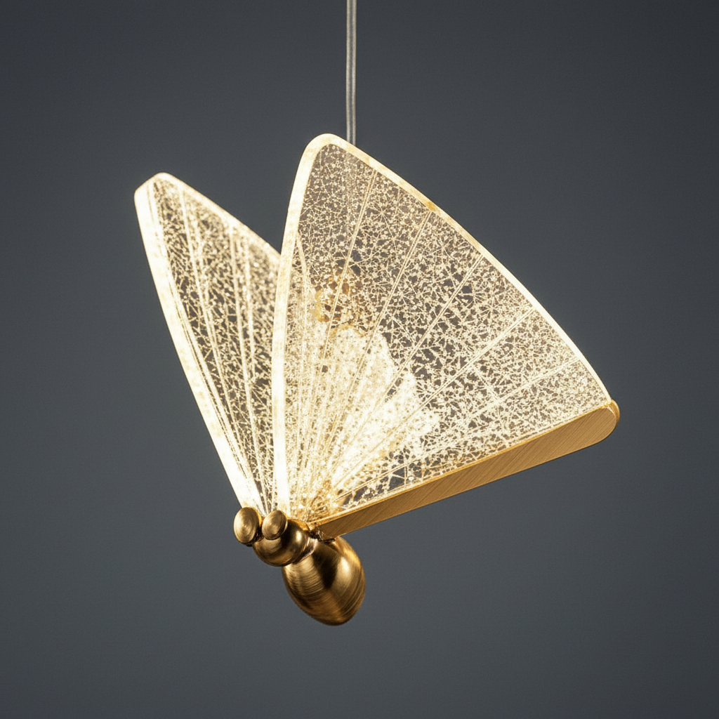 Papillon Trio Linear Butterfly Pendant Angle 3