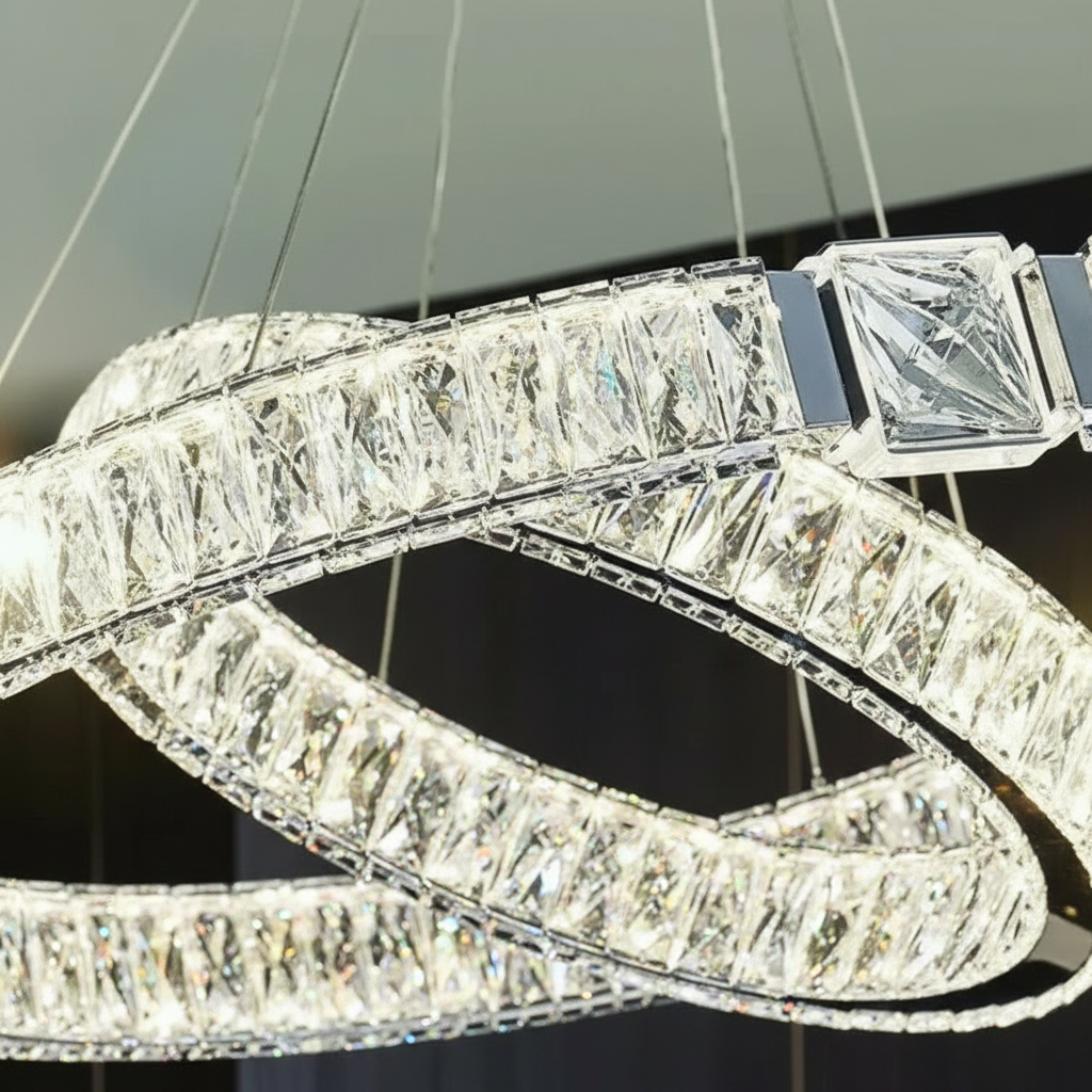 Seraphina 1100mm Interlocking Crystal Chandelier Angle 3