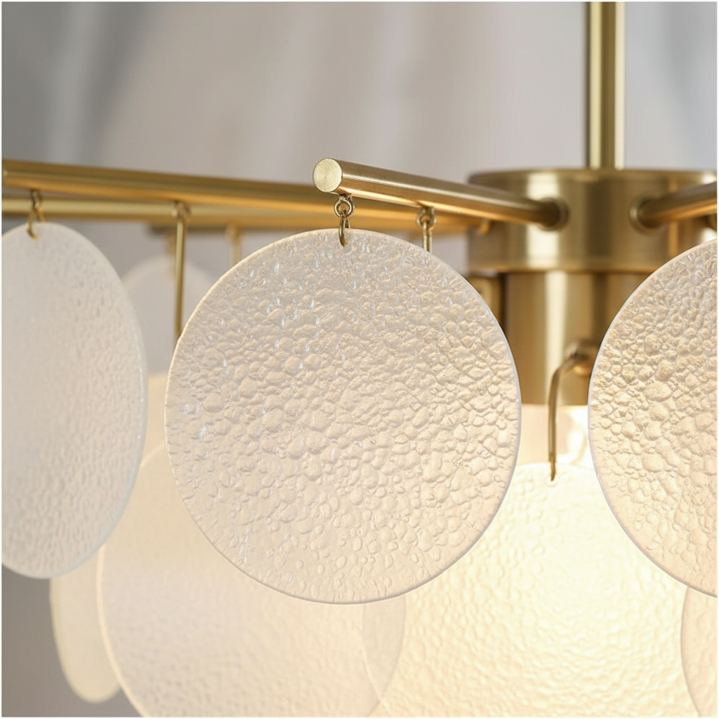 Seraphina 8-Arm Glass Petal Chandelier Angle 3