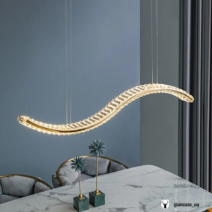 Seraphina Wave 1500mm Linear Crystal Pendant
