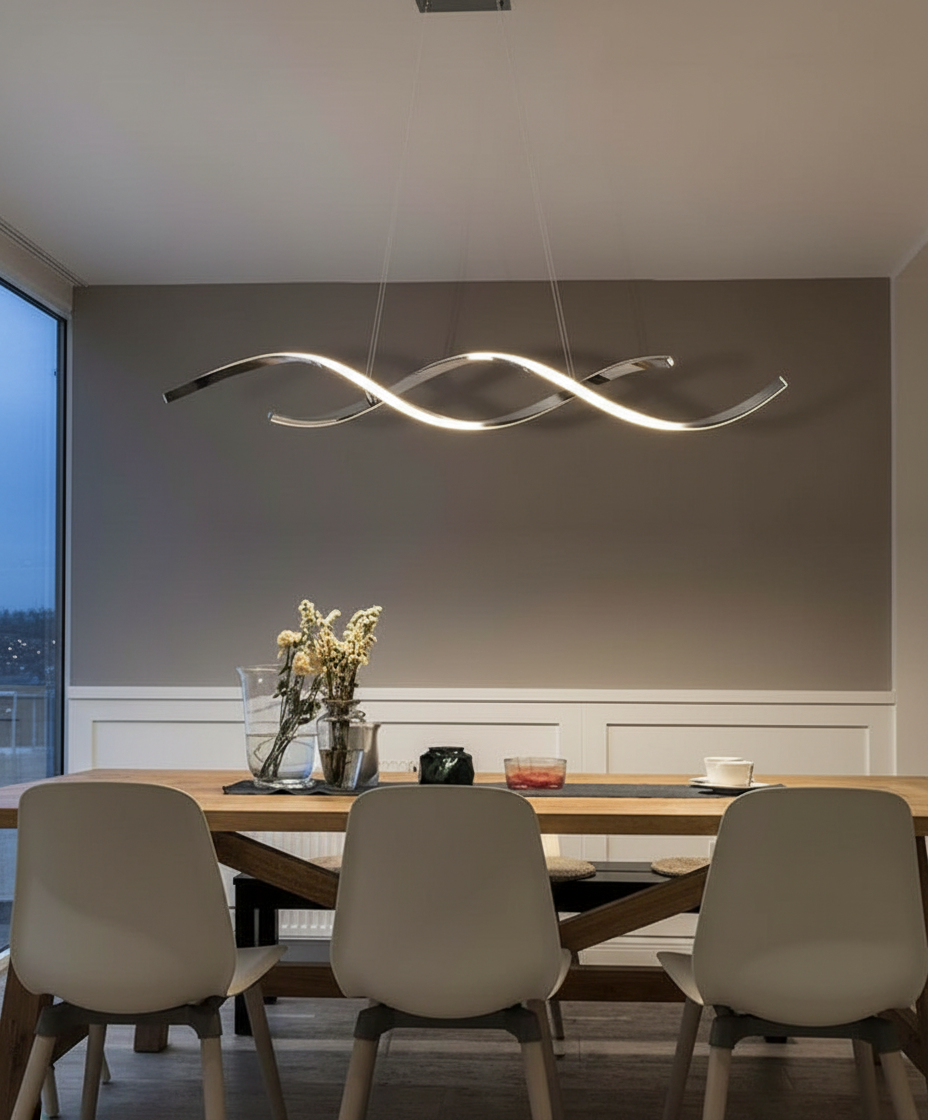 Serpens 120cm Linear Wave Pendant Detail Perspective