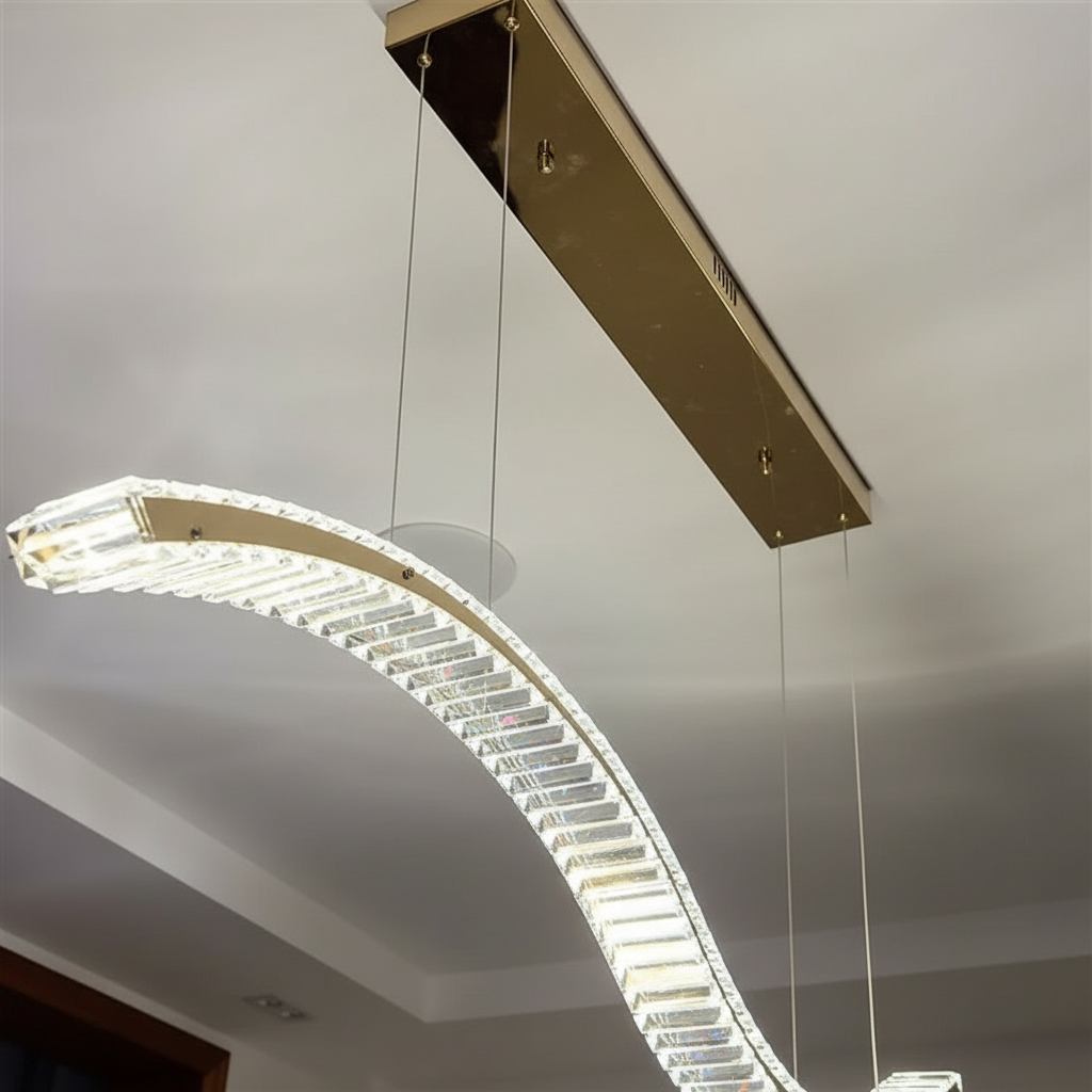 Serpentina 120cm Crystal Wave Pendant Angle 3