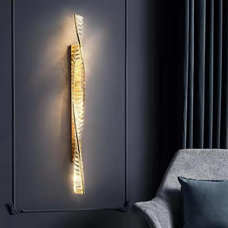 Serpentine 100cm Crystal Wave Wall Sconce