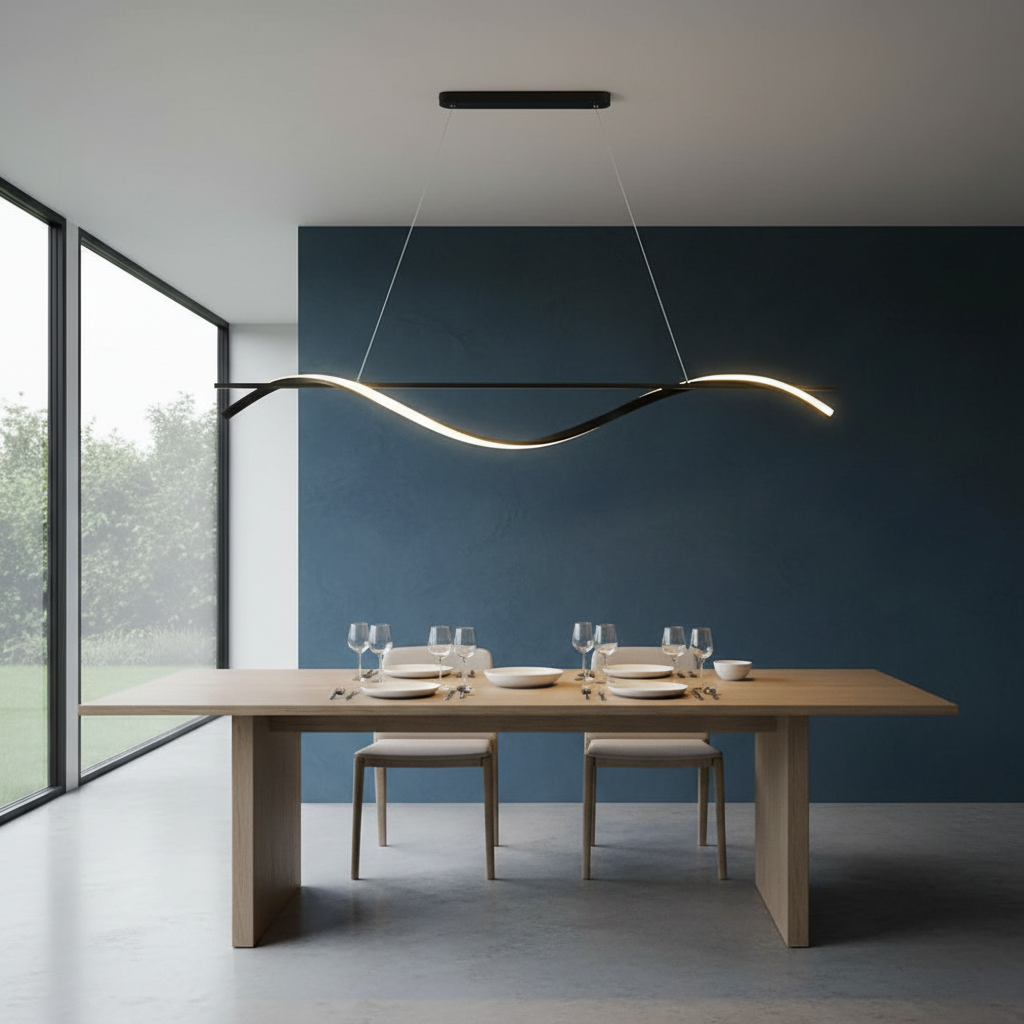 Serpentine Wave 120cm Linear LED Pendant Primary Perspective