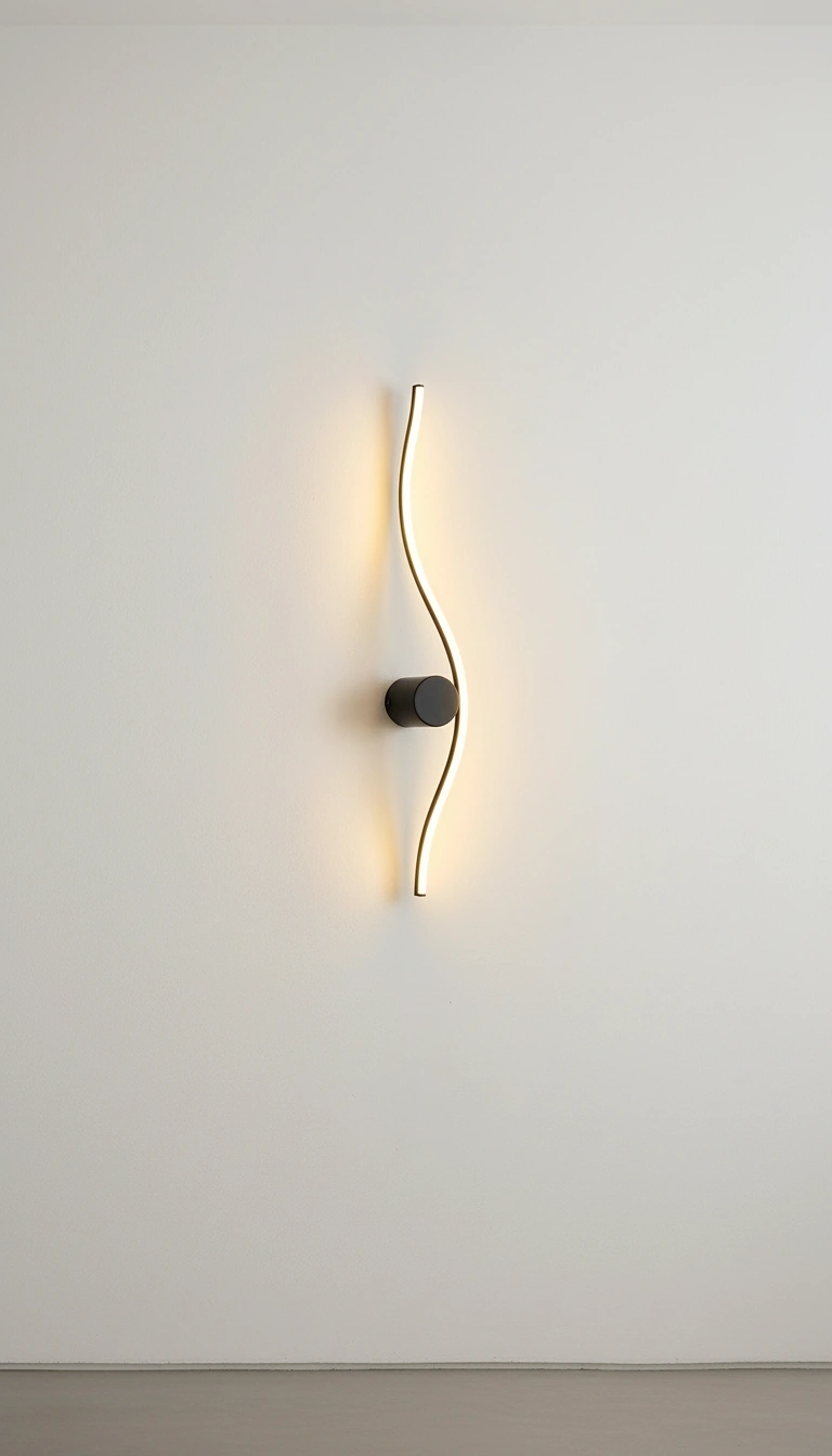 Serpentine Wave 45cm Sculptural LED Wall Sconce Angle 2