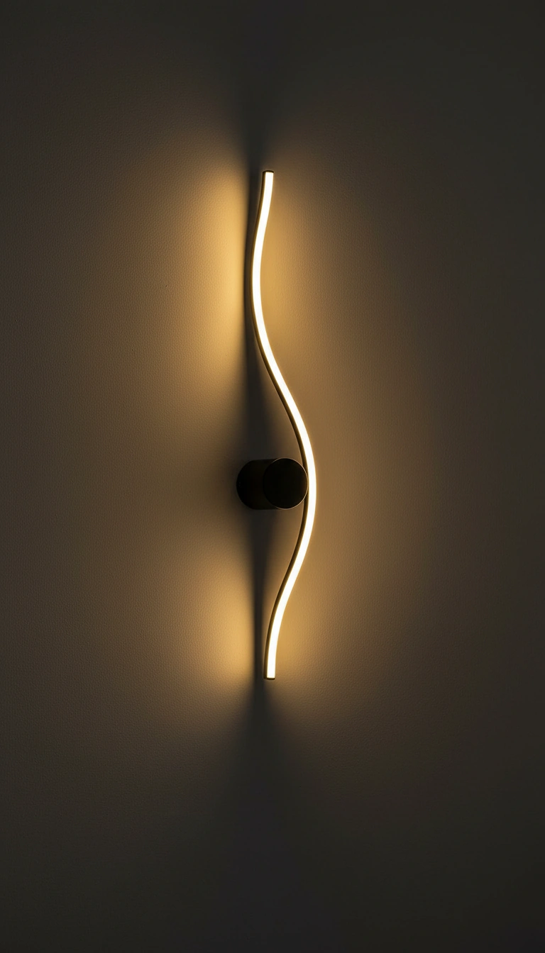 Serpentine Wave 45cm Sculptural LED Wall Sconce Angle 4