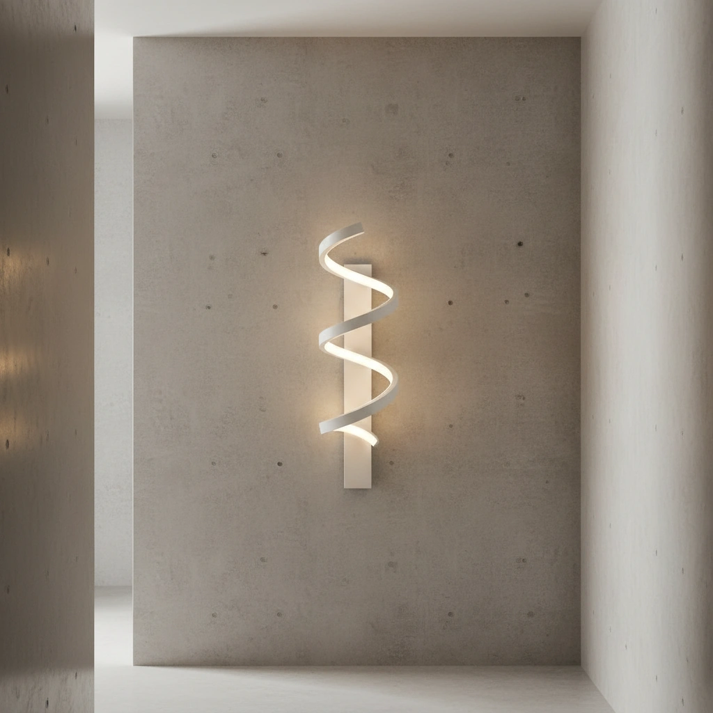 Spiralis 55cm Helical LED Wall Sconce Angle 2