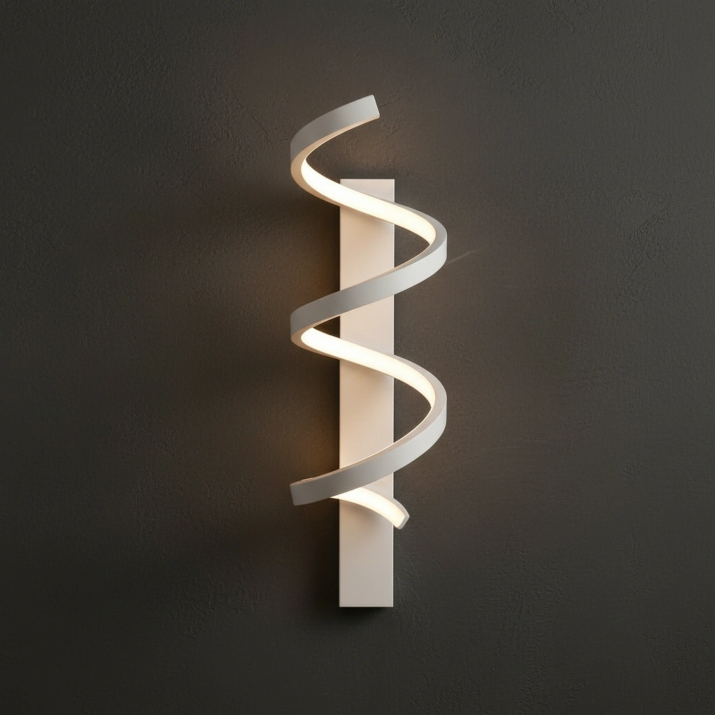 Spiralis 55cm Helical LED Wall Sconce Angle 4