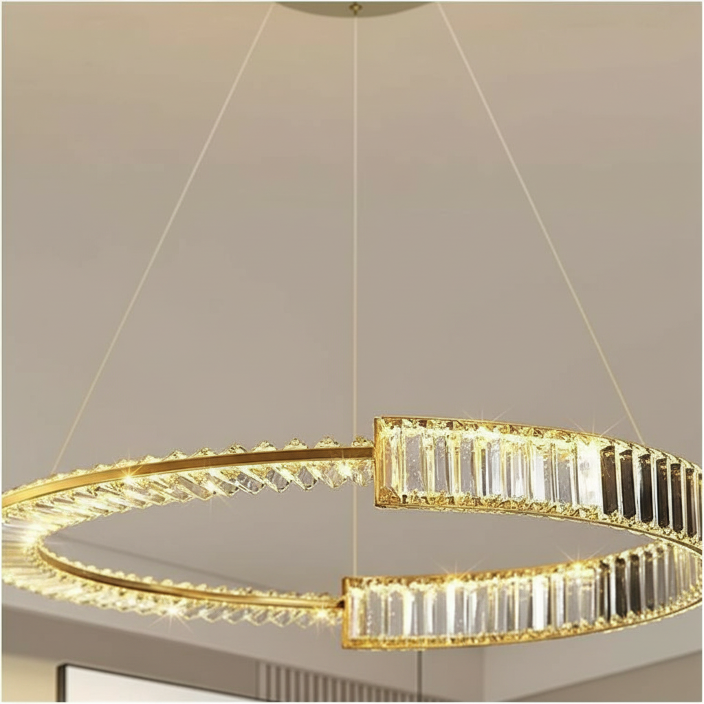 Stella Maris 80cm Split-Ring Crystal Chandelier Angle 3