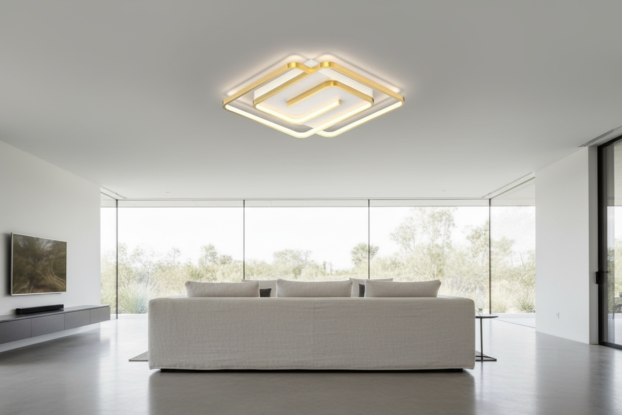 Vecta 50cm Geometric LED Ceiling Light Angle 2