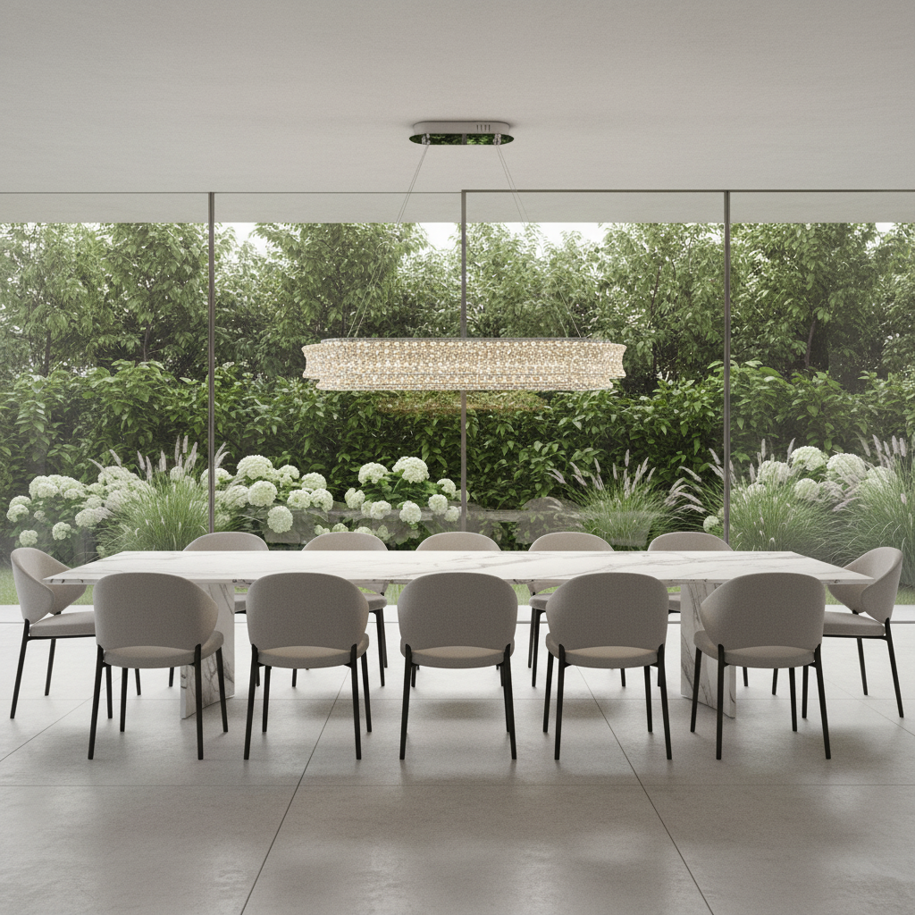 Verona 120cm Crystal Wave Linear Chandelier Primary Perspective