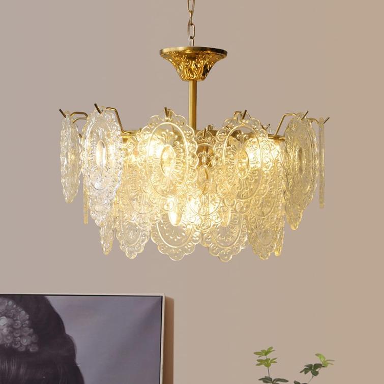 Verona 70cm Embossed Glass Chandelier