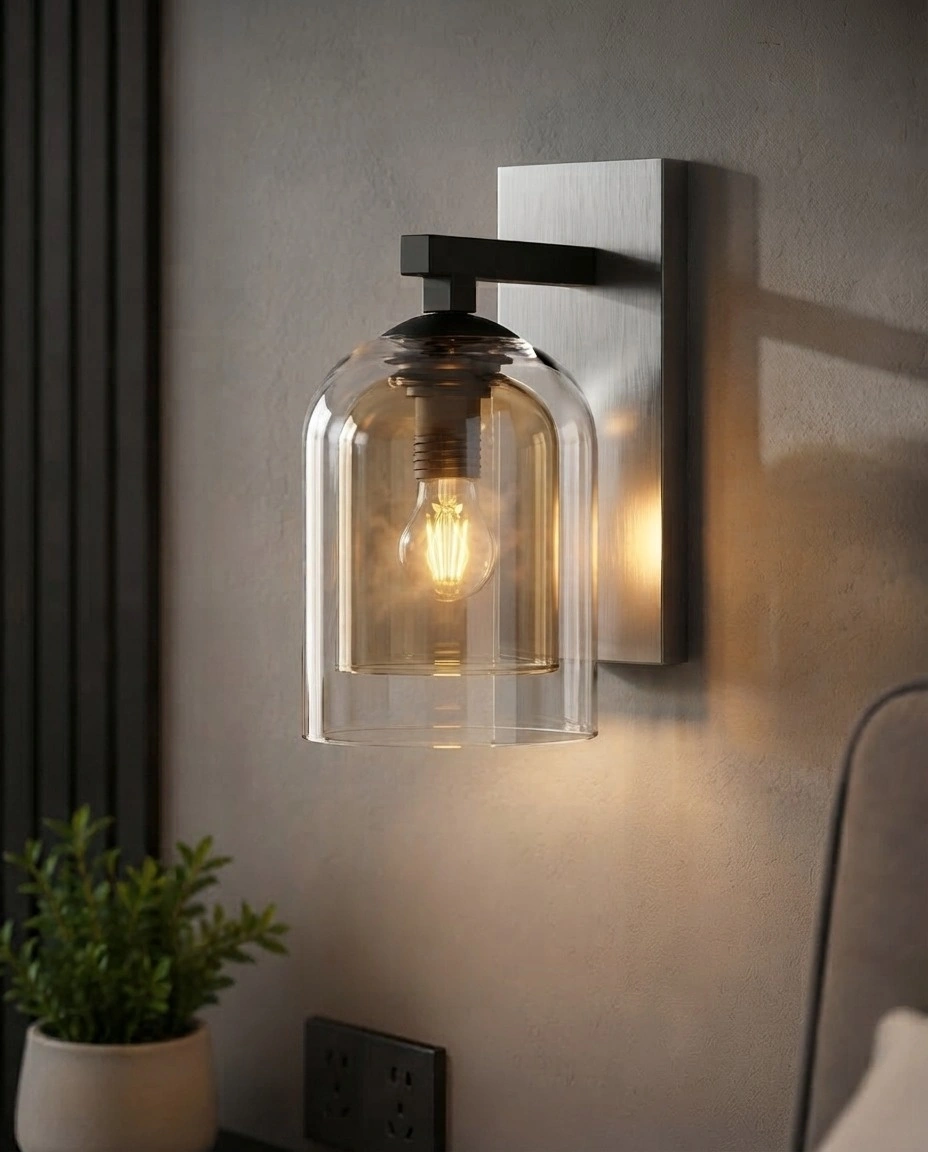 Verona Industrial Double-Glass Wall Sconce