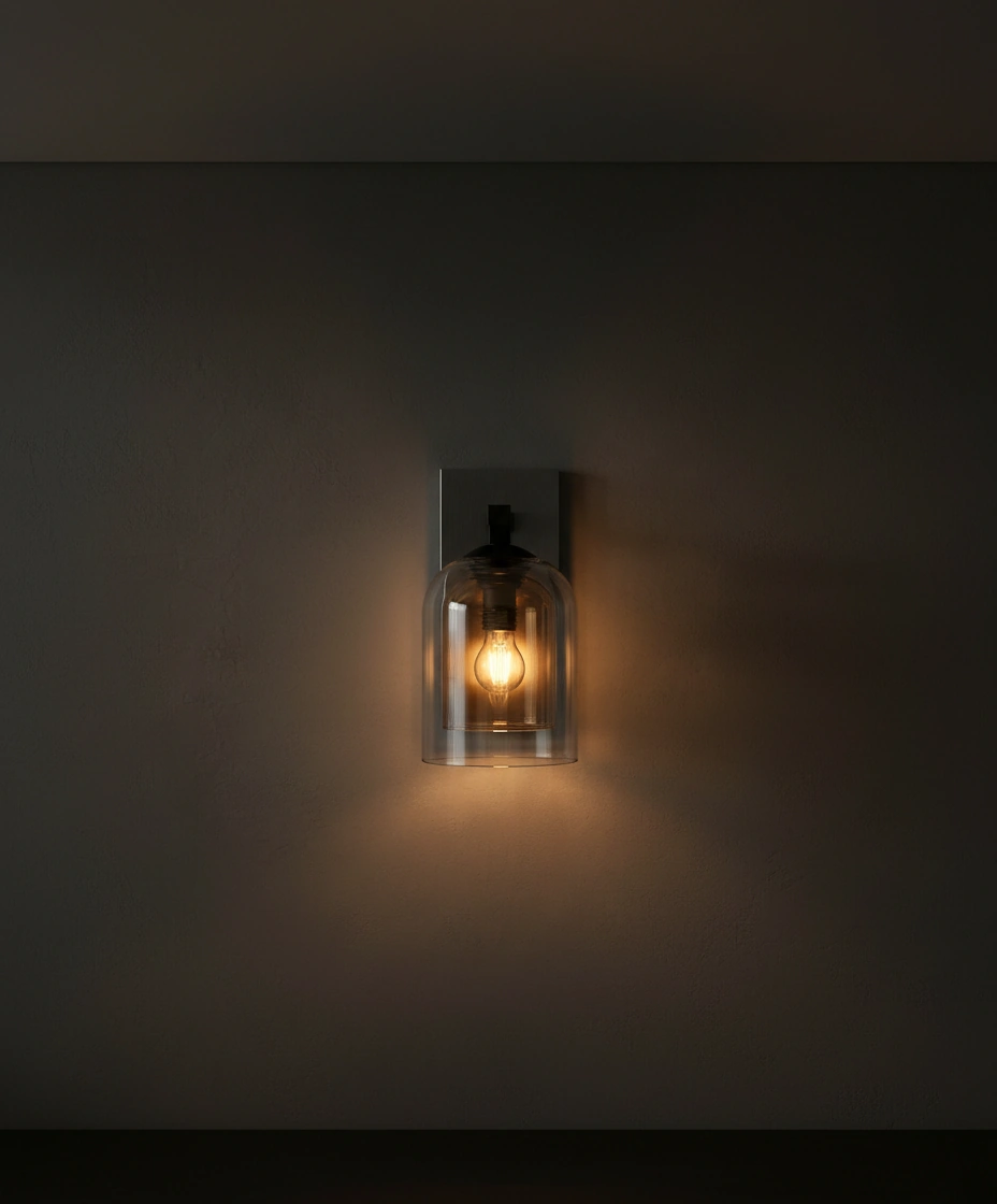 Verona Industrial Double-Glass Wall Sconce Angle 4